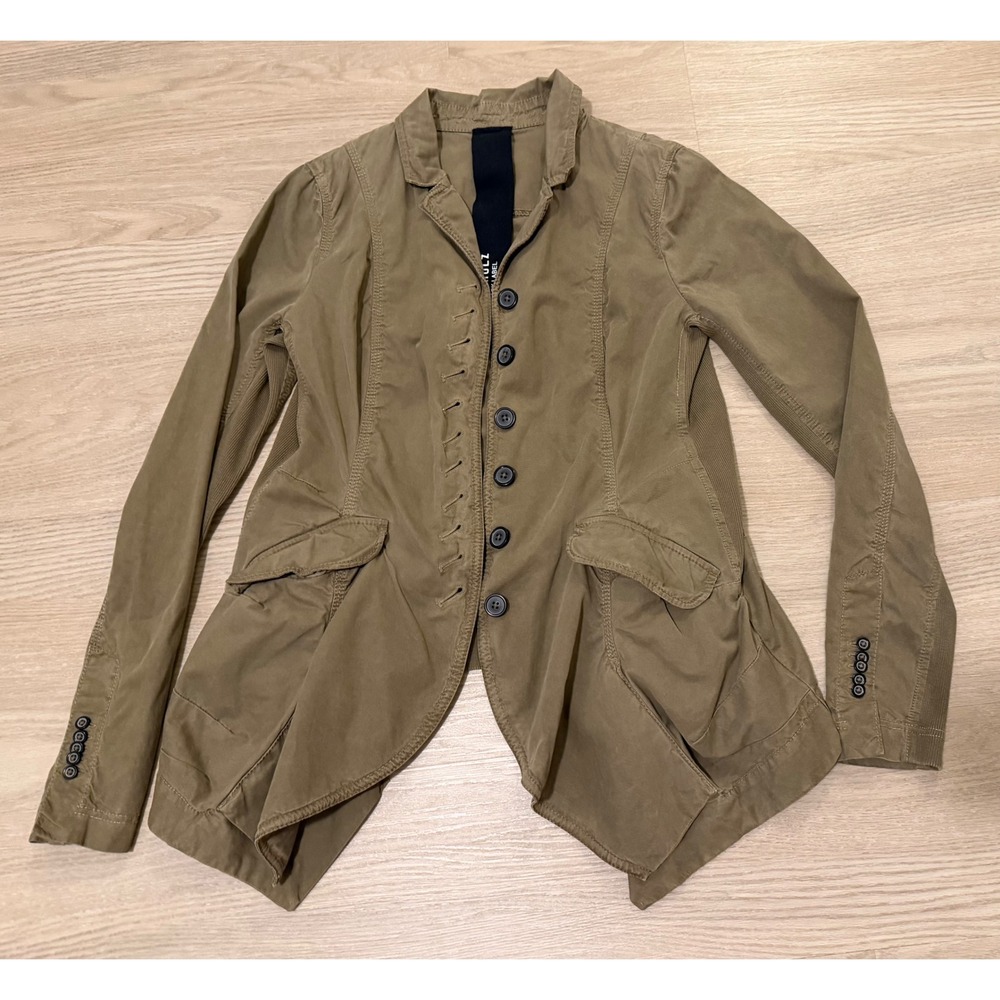 Rundholz Black Label Asymmetric Military Jacket S Olive Green Utility Avantgarde